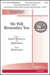 We Will Remember You SATB choral sheet music cover